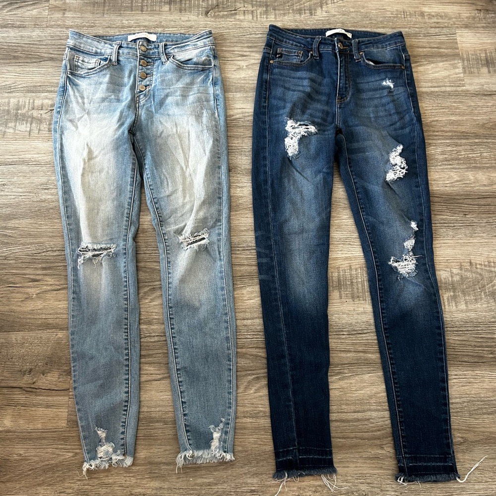 KanCan Blue Skinny Jeans Distressed Style